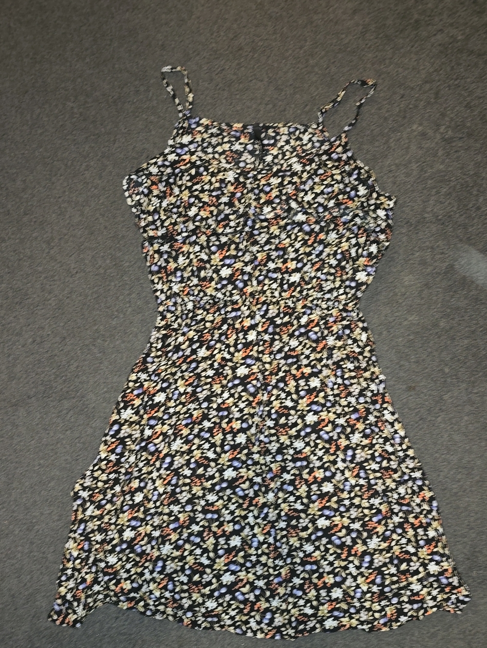 My Beloved Black Floral Spaghetti-Strap Mini Dress